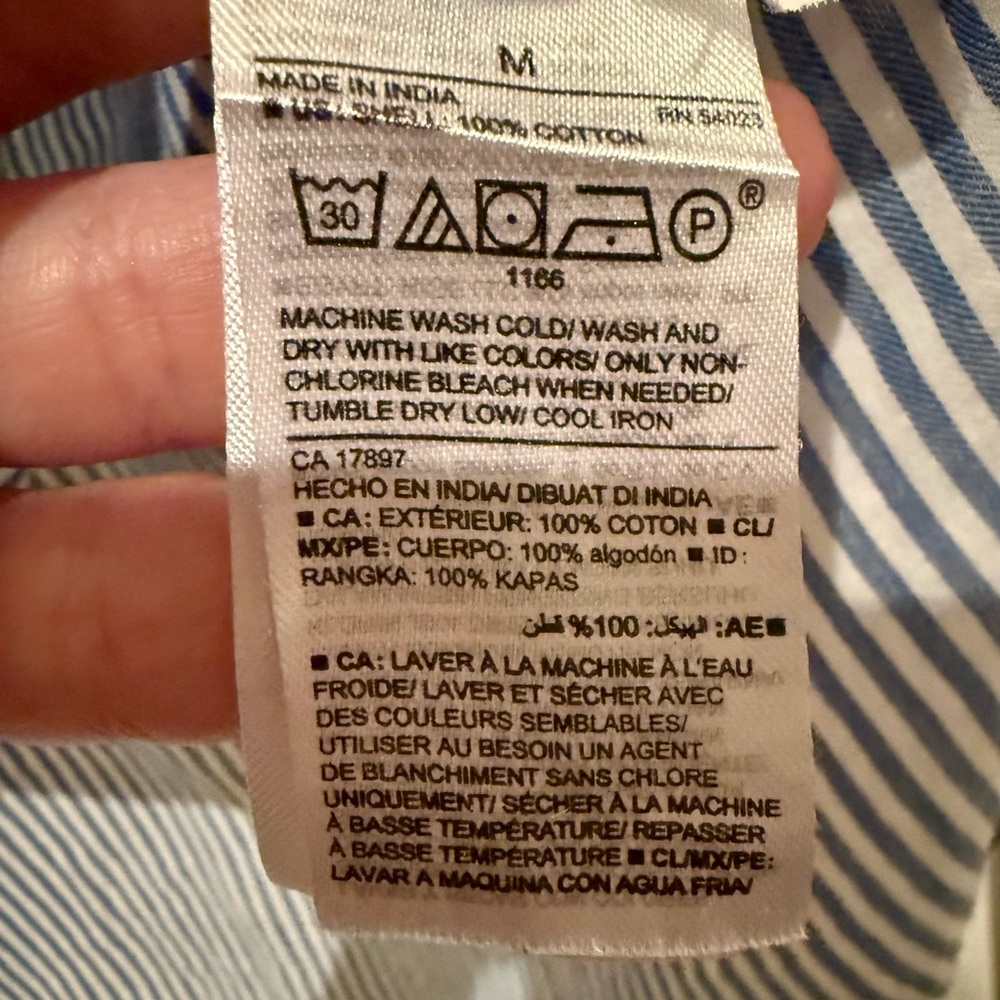 Old Navy 100% Cotton Navy and White Nautical Striped Top - Medium - Picture 4 of 4